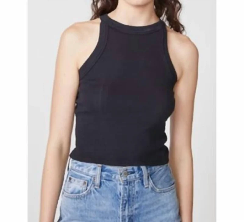 Final Sale Rib 90's Tank In Black