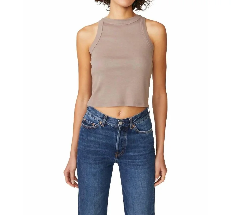 Extra Discounts Rib 90's Tank In Mocha