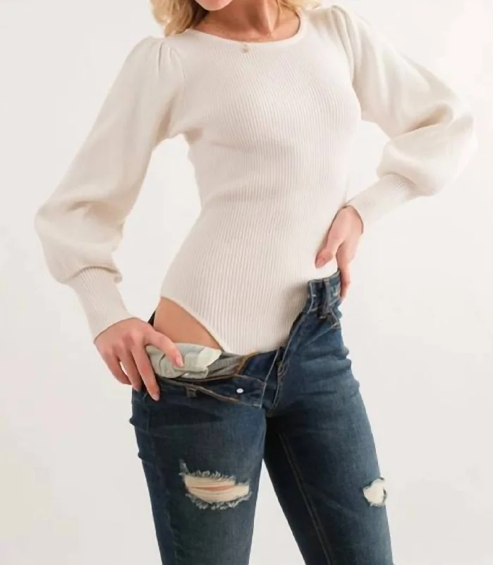 Deal Dash Rib Bodysuit In White