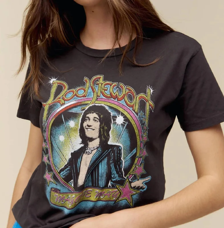 Daily Deals Rod Stewart Maggie May Ringer Tee In Black