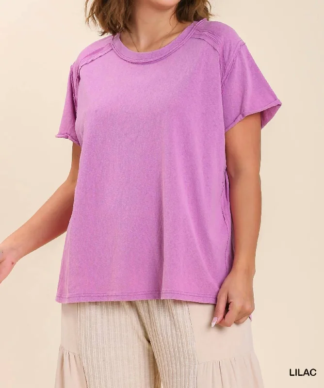 Today Only Round Neck Short Sleeve T-Shirt In Lilac