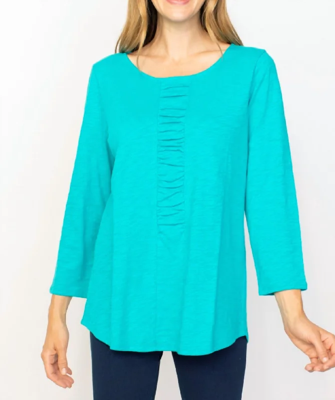 Instant Savings Ruched Shaped Tee In Lake