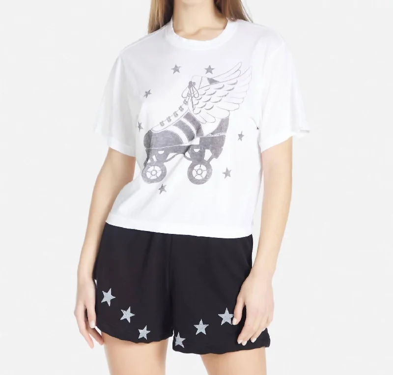 Price Slash Rue Retro Skate Tee In White