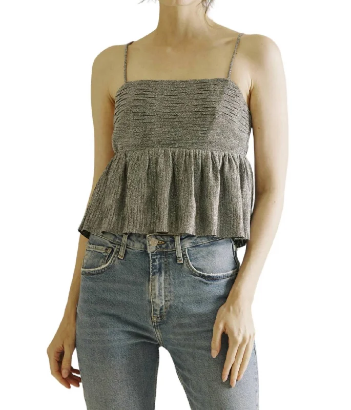 Exclusive Offers Ruffle Top In Silver