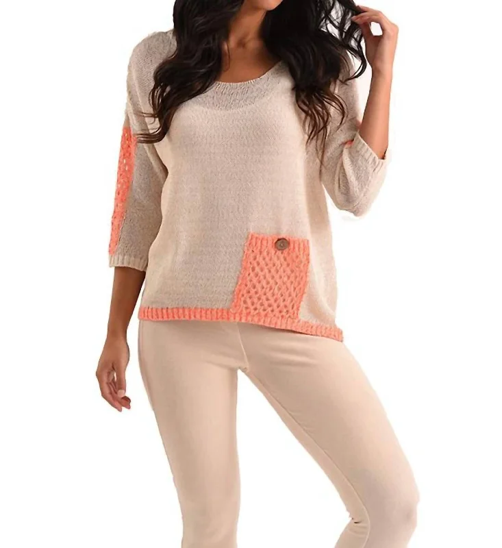 Great Deals Sadie Pocket Crochet Top In Beige