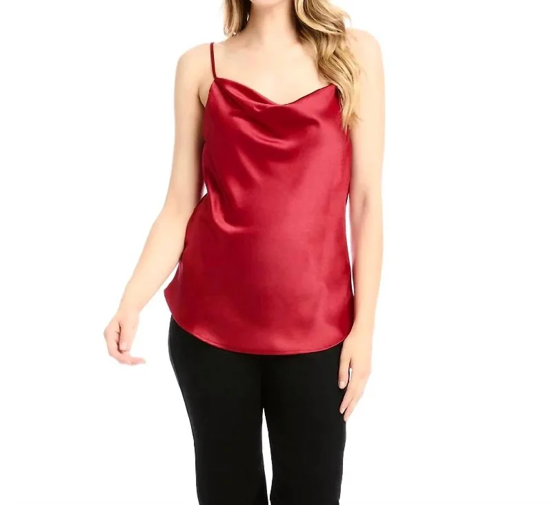 Today’s Deal Satin Drape Cami In Red