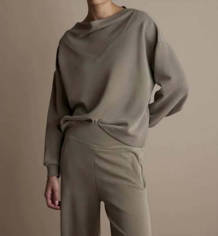 Unmissable Offer Scuba Washed Modal Sweatshirt In Clay