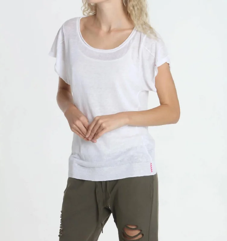 One-DAY Sale Seamed Summer Tee In White