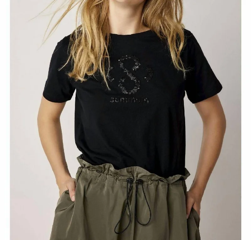 Act Fast Sequins Tee In Black