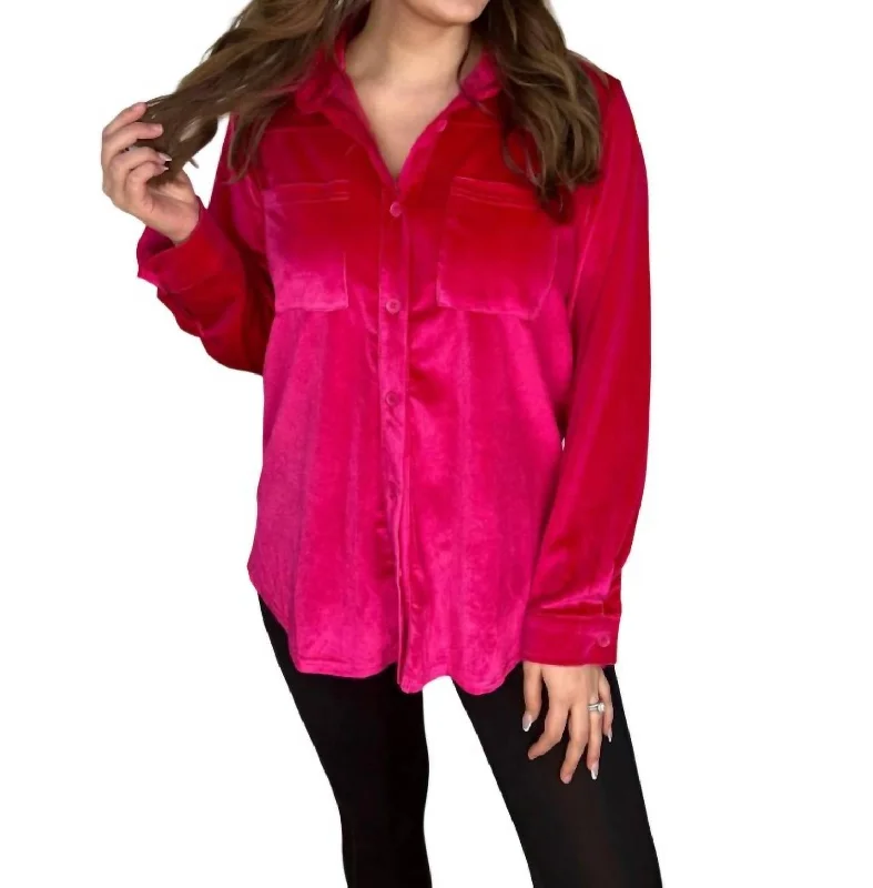 Today Only Shane Velvet Top In Pink