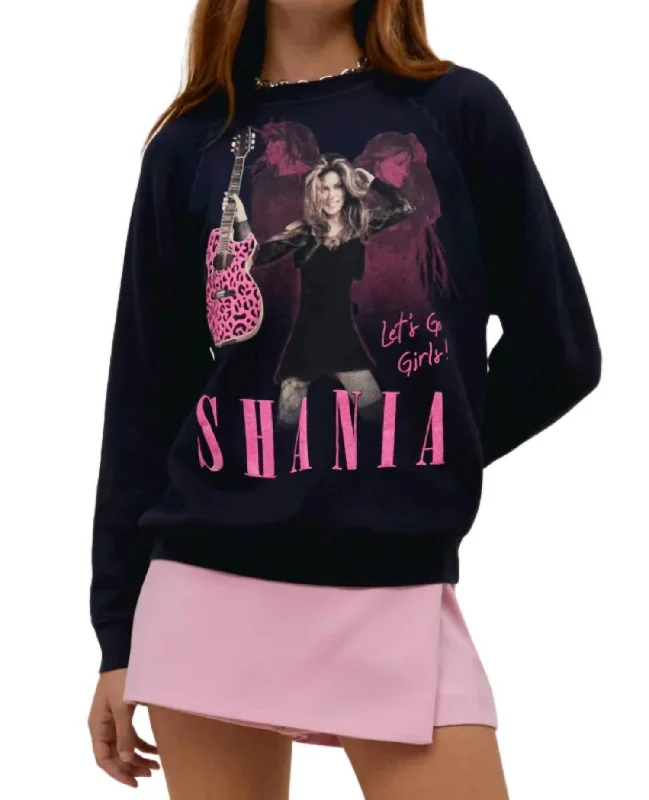 Super Deal Shania Twain Leopard Guitar Vintage Sweatshirt In Black Onyx