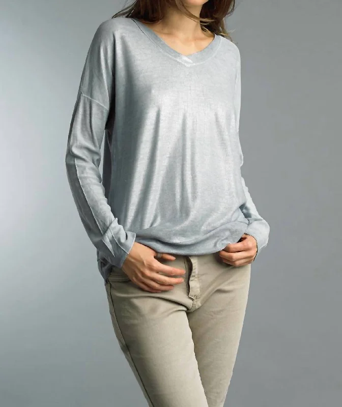 Deal Mania Shimmer And Shine Long Sleeve Tee In Blue Denim