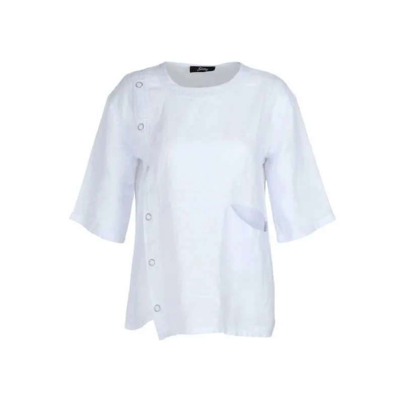 Best Bargains Shimmer Tunic With Mesh In White