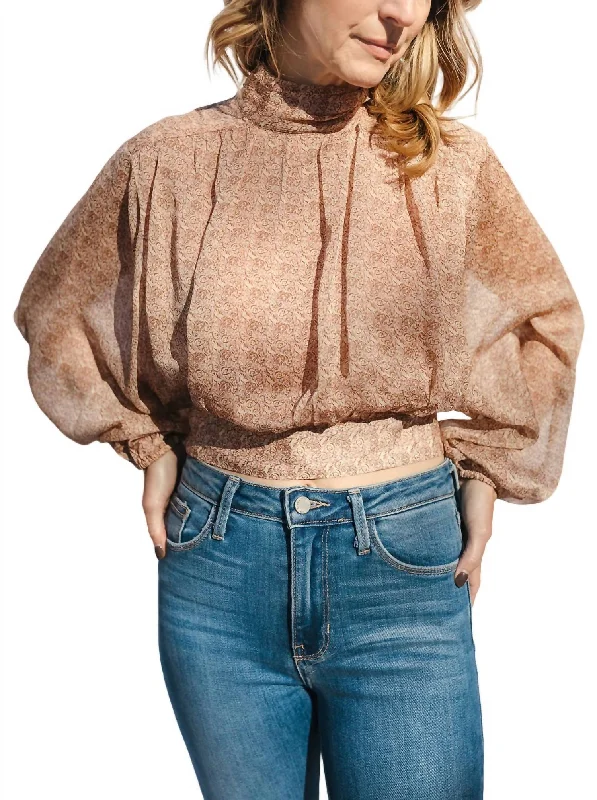 Limited Time Offer Shirring Romantic Blouse In Rust