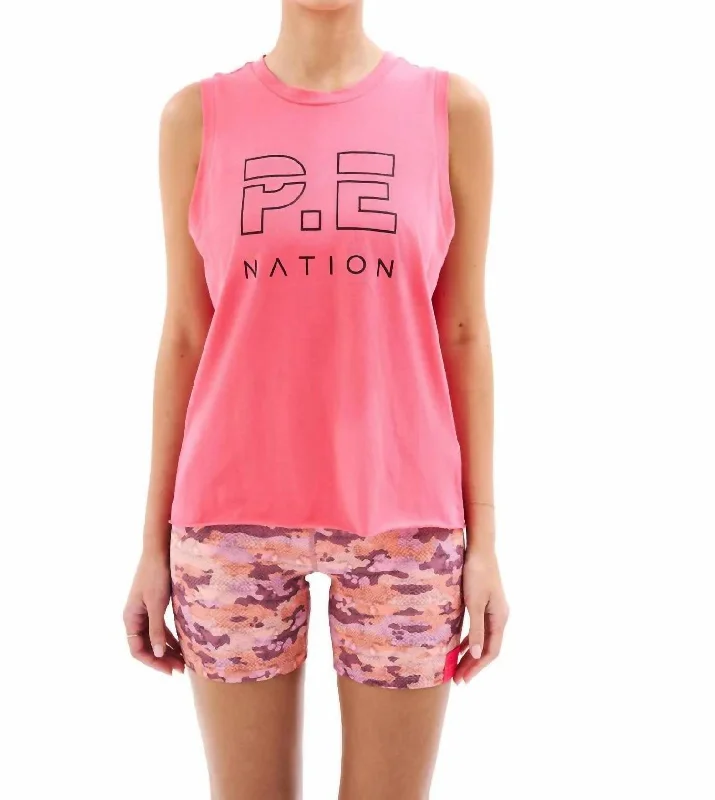 Midnight Madness Shuffle Tank In Pink Glow