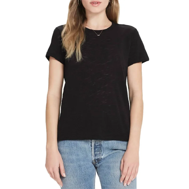Grand Opening Sale Signature Slub Cotton Tee In Black