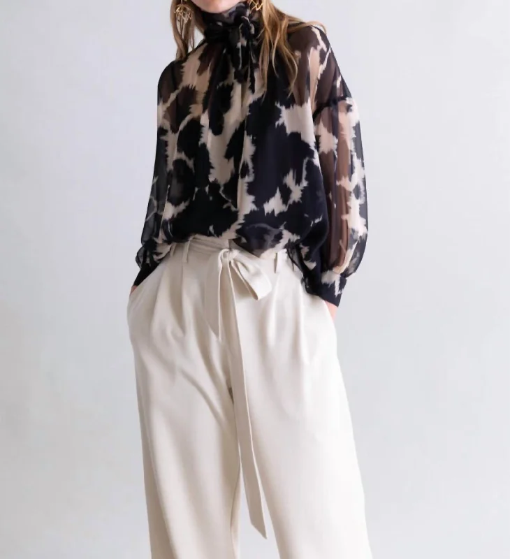 Daily Deals Silk Georgette Top In Black