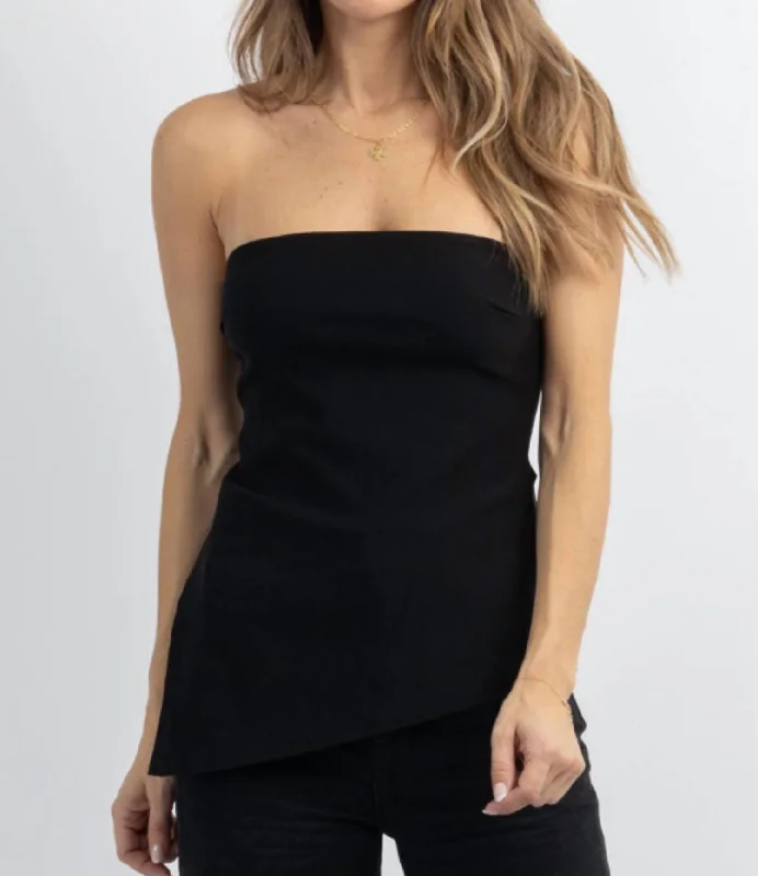 Final Markdown Siren Slit Tube Top In Black