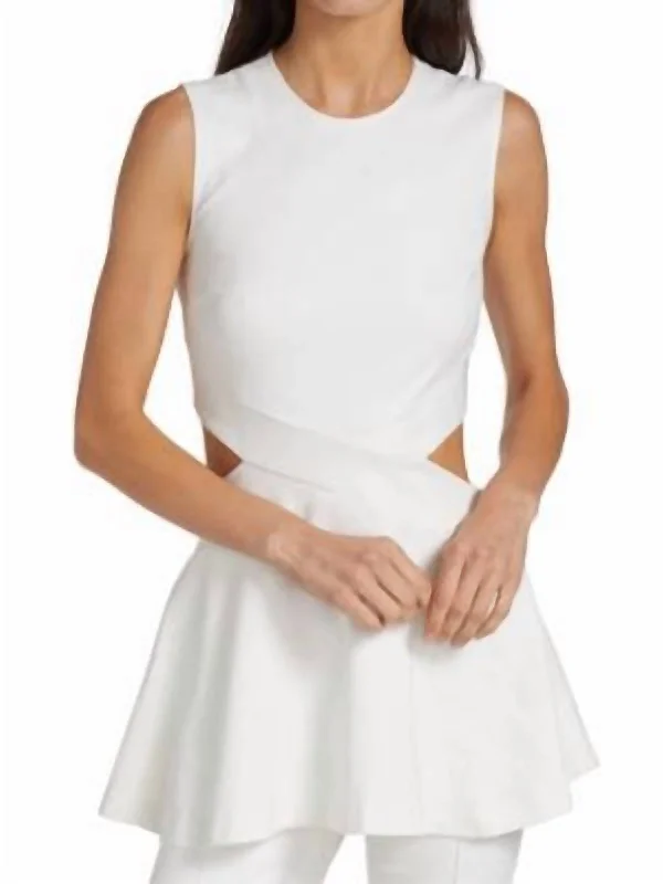Online Exclusive Sleeveless Cutout Top In White