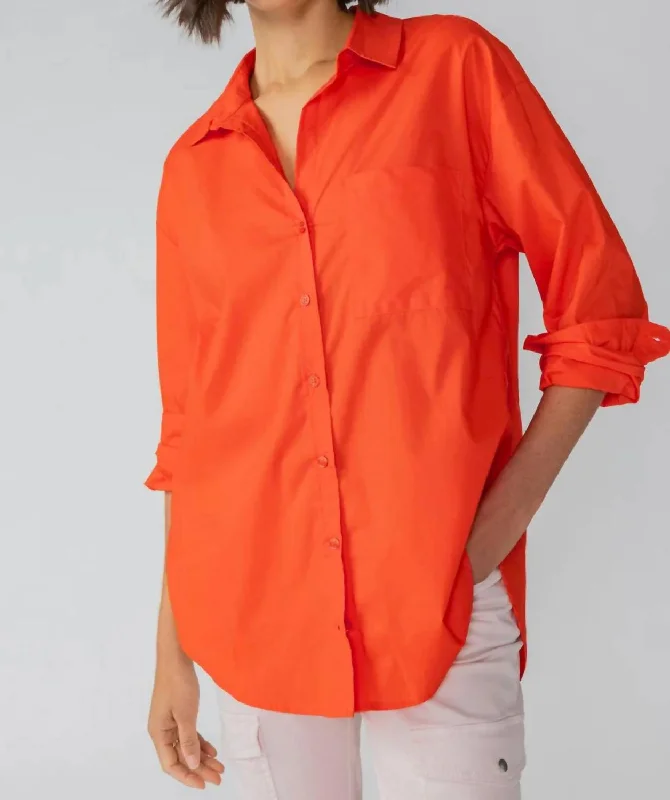 Great Bargains Slit Back Tunic Top In Red Hots