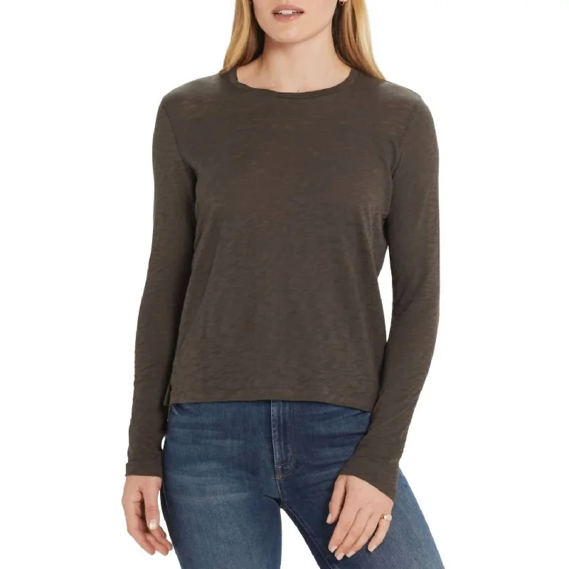 Bargain Blast Slub Long Sleeve Tee In Olive