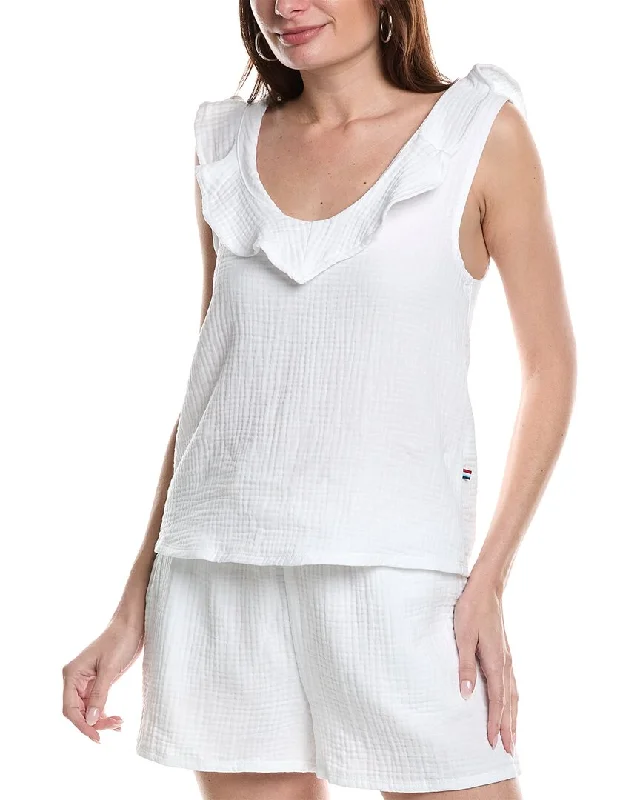Year-End Sale Sol Angeles Crepe Ruffle Tank