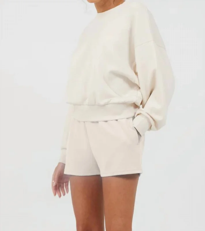 Discount Extravaganza South Beach Fleece Crew In Beige