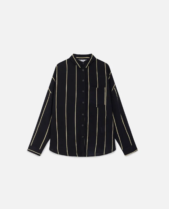 Fantastic Offers Striped Fluid Shirt In Black