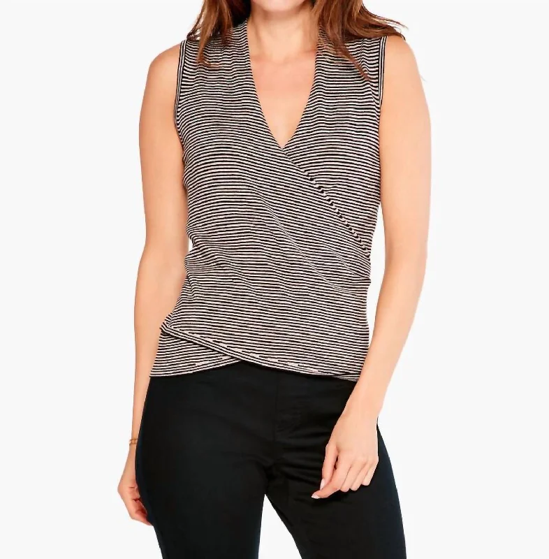 Today Only Striped Vital Wrap Tank In Black Multi