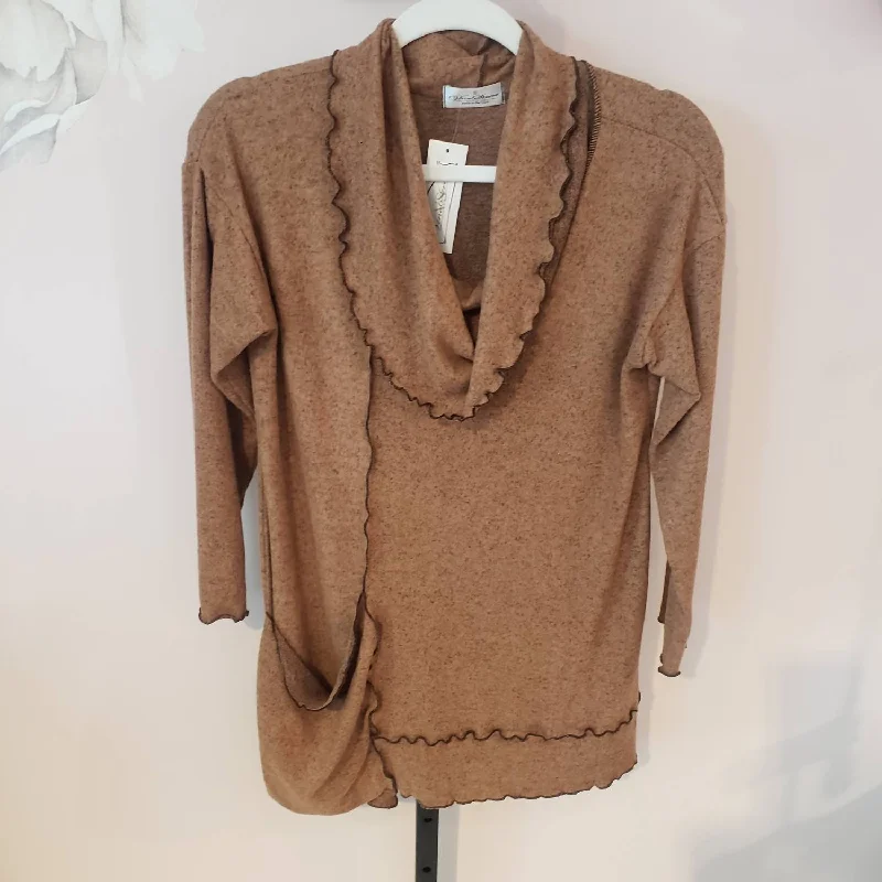 Deal Frenzy Sweater Tunic With Cowl Neck In Spice