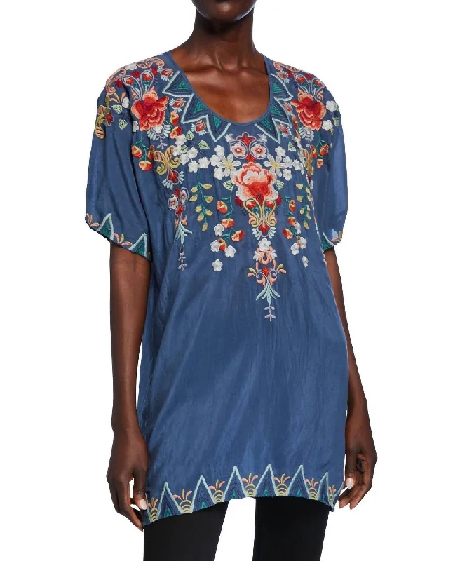Overstock Sale Tamaya Tunic In Twilight Blue