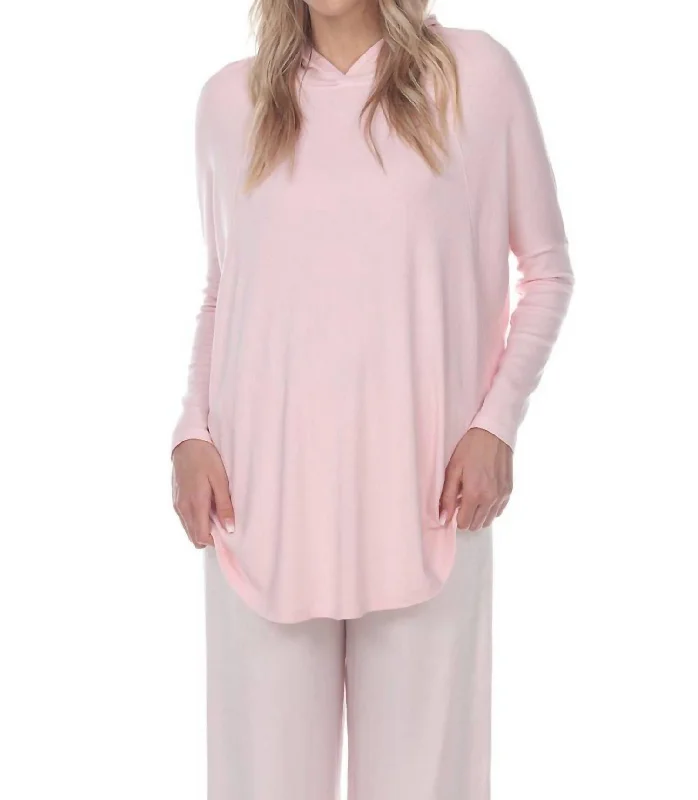 Crazy Deals Tara Long Sleeve Hoodie With Pocket In Blush
