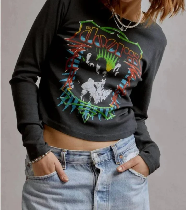 Don’t Miss Out The Doors Brodsky Photo Shrunken Top In Vintage Black