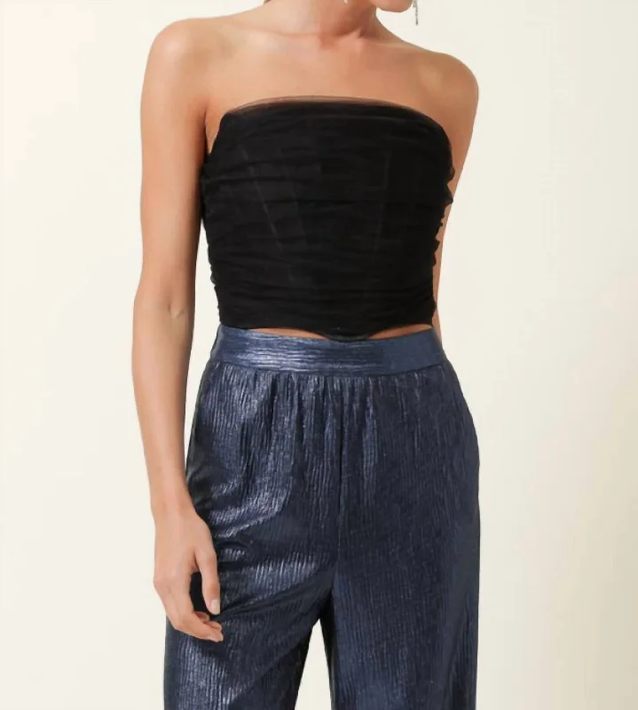 Bonus Savings Thea Gauze Bustier Top In Black