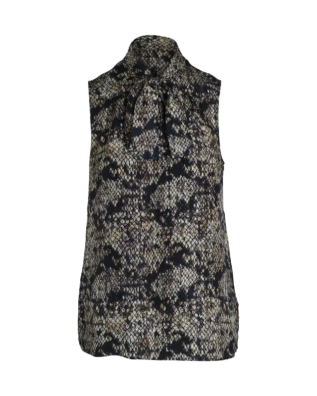 Super Deal Theory Arilia Snake Lace Top in Multicolor Silk
