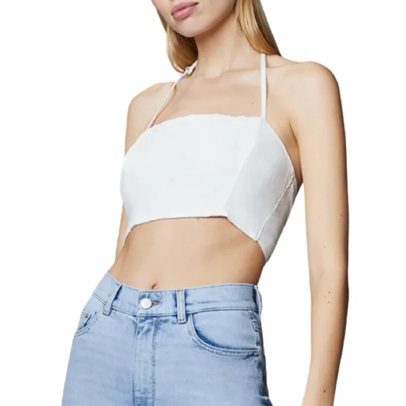 Great Deals Tie Back Top In White