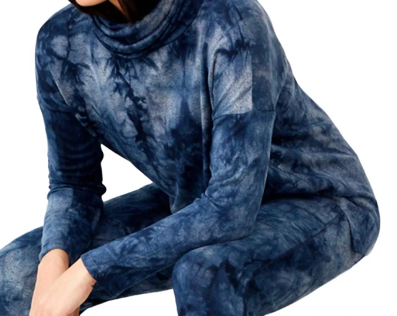 Online Specials Tie Dye Cowlneck Top In Ink