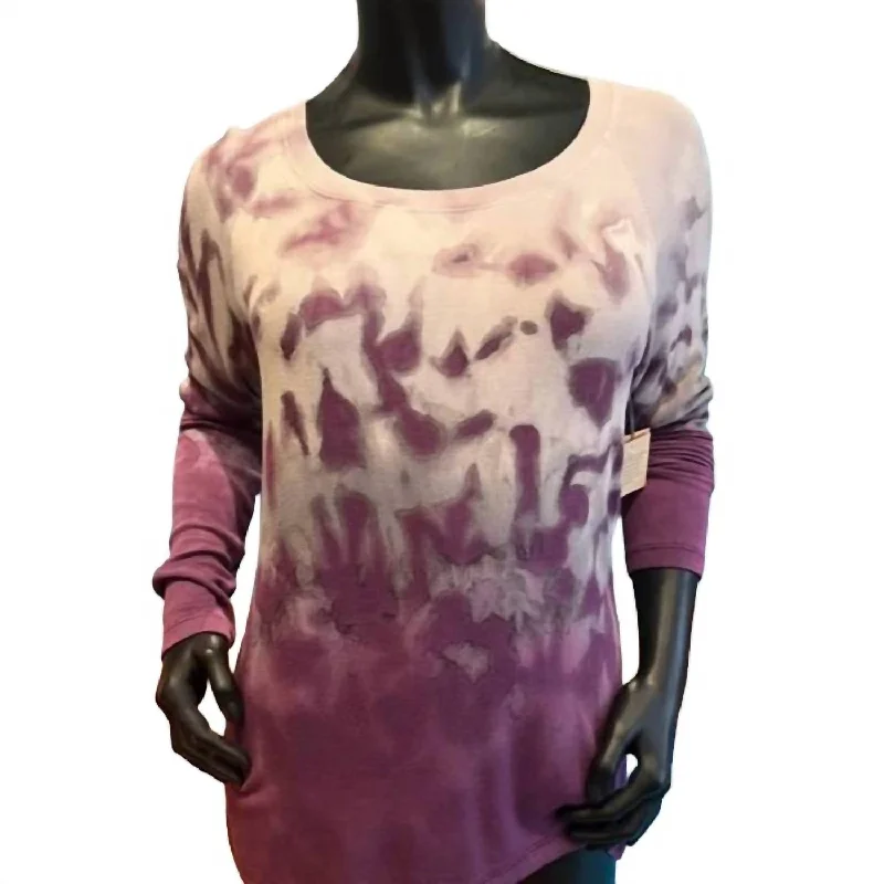 New Deals Tie Dyed Long Sleeve Ribbed T-Shirt In Amulet