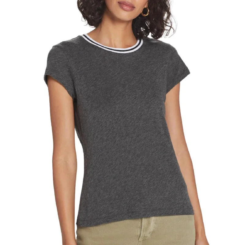 Deal Alert Tipped Ringer Tee In Tipped Charcoal Heather