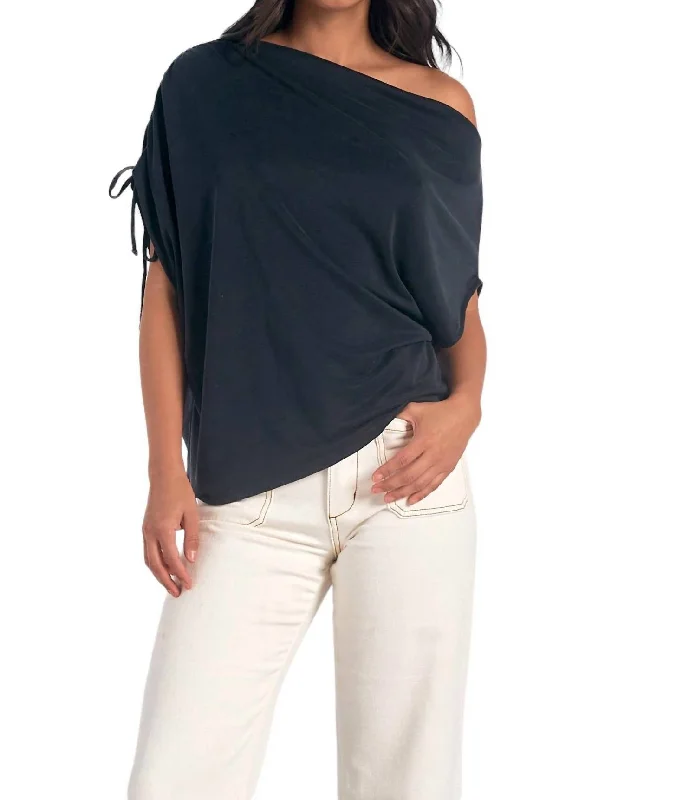 Midnight Madness Torrance Short Sleeve Top In Black
