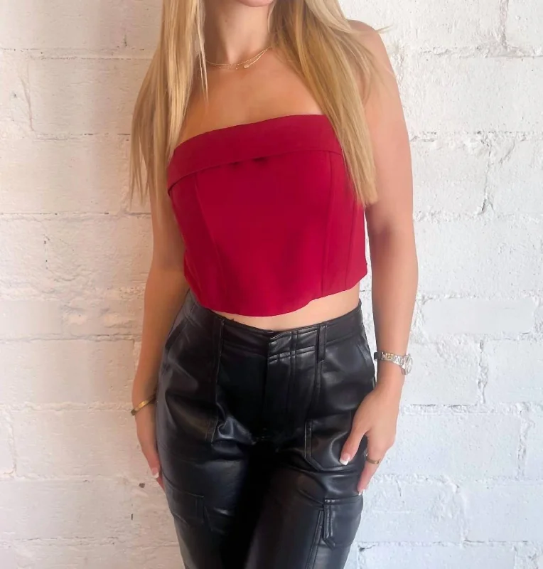 Quick Sale Twilight Tube Top In Crimson