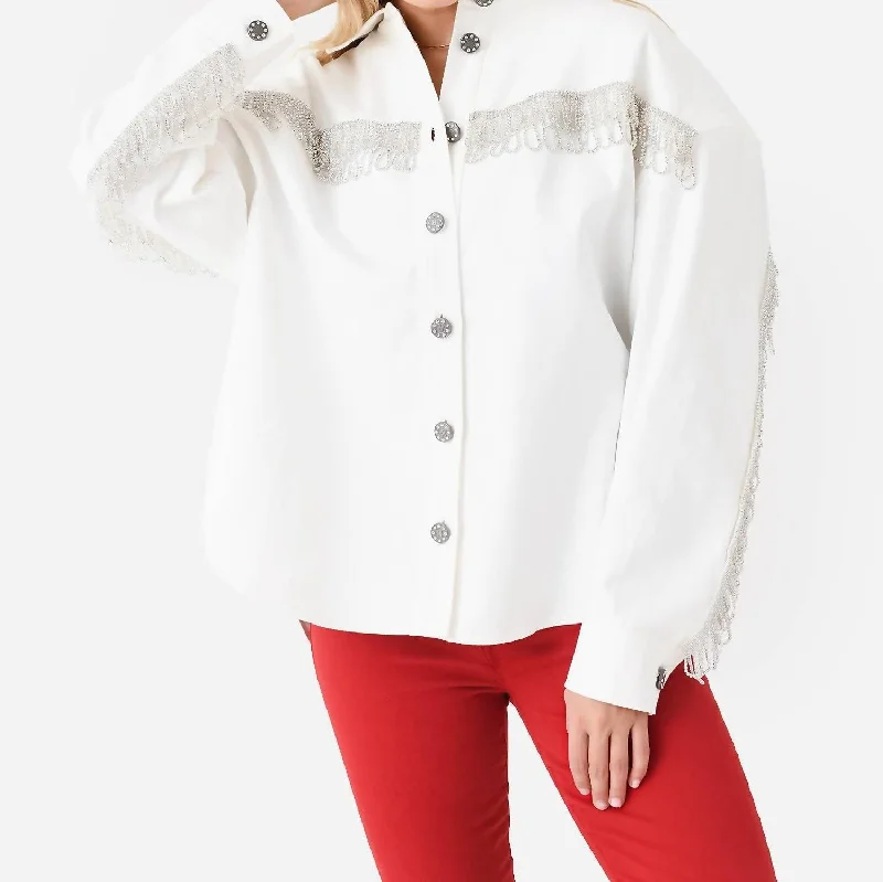Exclusive Access Twill Oversized Shirt In Pristine White
