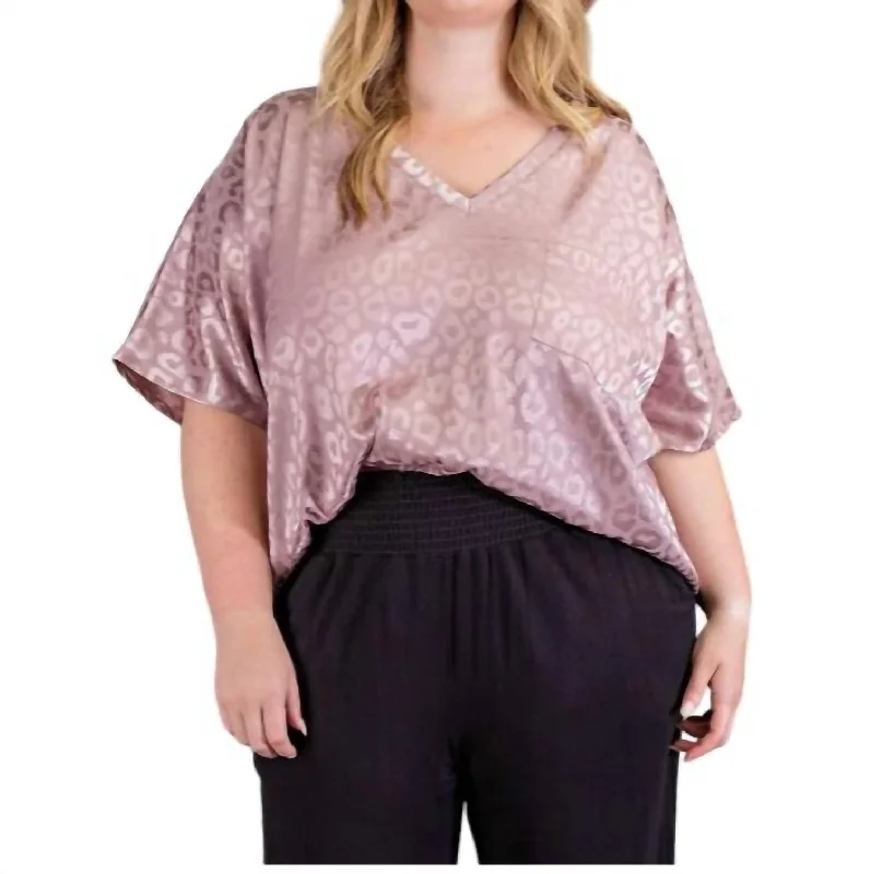 Special Price V-Neck Flowy Blouse In Pink