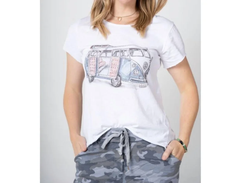 Limited Availability Van Print T-Shirt In White