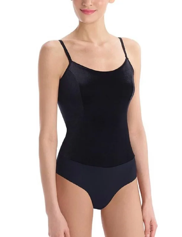 Overstock Sale Velvet Cami Bodysuit In Black
