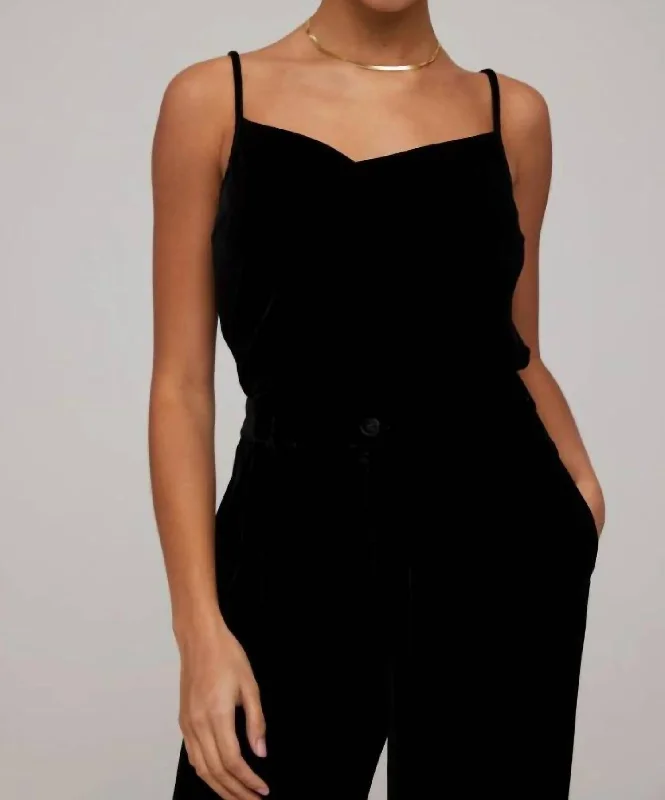 Final Markdown Velvet Cowl Neck Camisole In Black