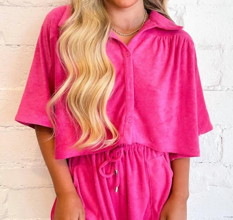 Markdowns Very Berry Button Down Shirt In Pink