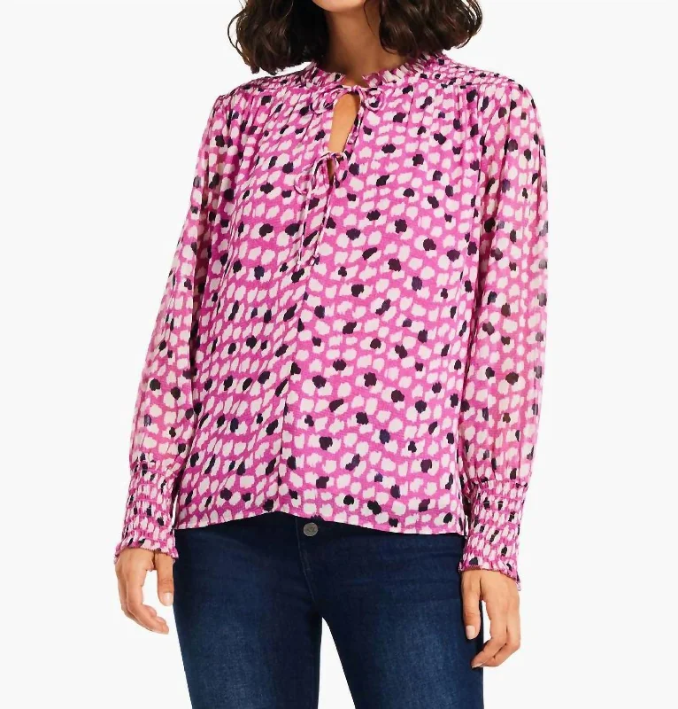 Sneak Peek Sale Vivid Dot Top In Pink Multi