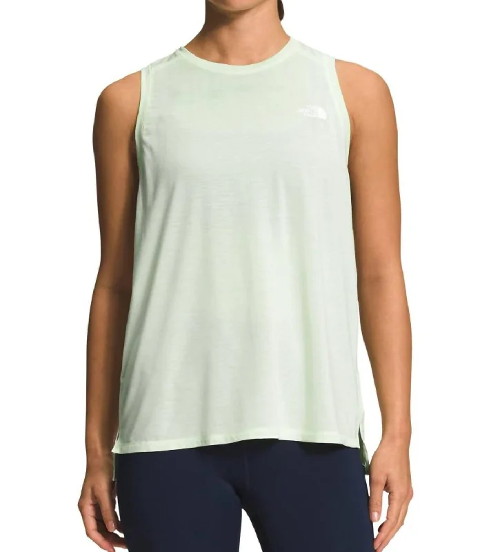 Amazing Deals Wander Slitback Tank Top In Lime Cream Heather
