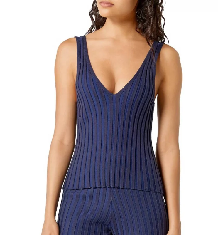 Steals and Deals Wassily Ribbed Knit Tank Top In Midnight